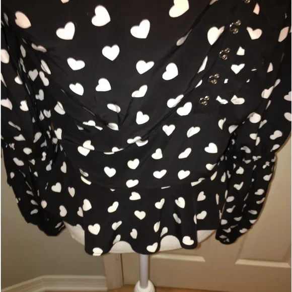 For Love & Lemons “Willow” Heart Print Peplum Top - Picture 8 of 12